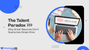 Talent paradox concept showing resume on laptop representing the gap between strong resumes and real hiring outcomes