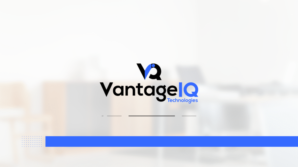 VantageIQ Technologies closing graphic for sustainable AI scale, combining strategic talent, AI engineering, governance, and global technology strategy.