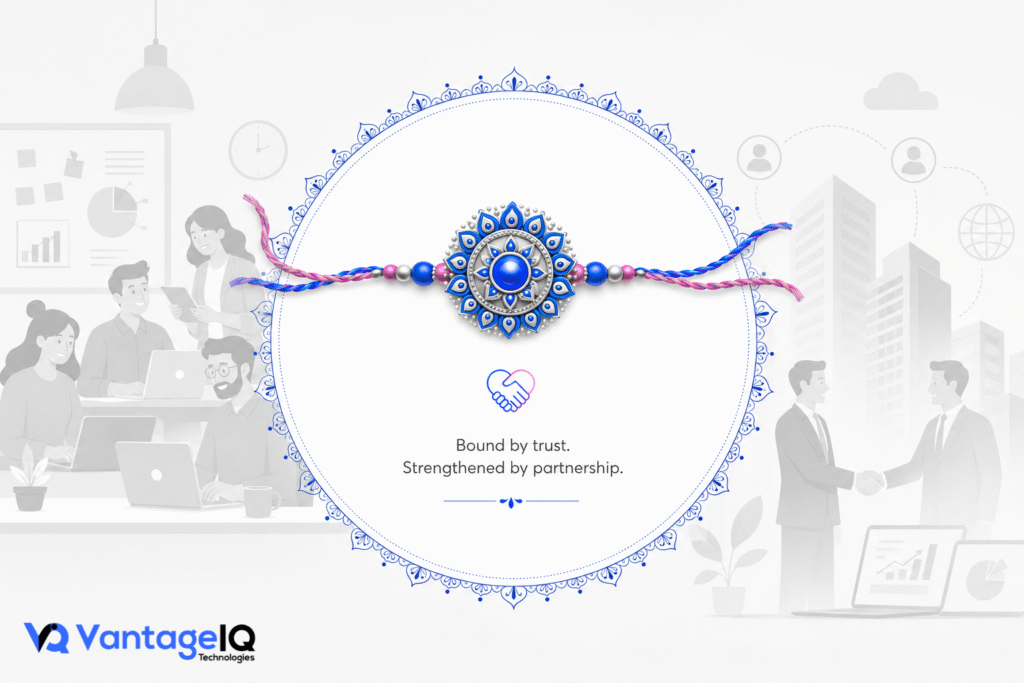 Rakhi symbolizing digital trust, teamwork, client partnership, and enterprise security